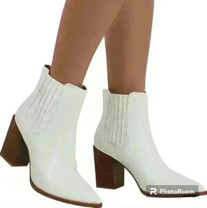 -Women's  White ankle boot LIMITED TIME OFFER